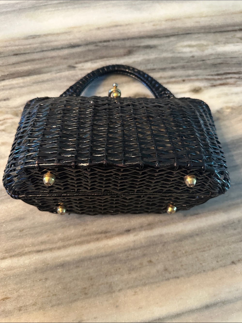 KORET ITALY WOVEN BASKET HANDBAG FROM 1960s - Picture 3 of 7